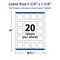 Avery Matte White Removable Square Labels with Sure Feed Technology, Print-to-the-Edge, 1.5" x 1.5"